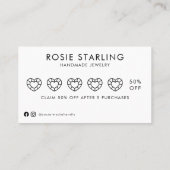 Carte De Visite Logo d'affaires bleu clair Bijoux artisanaux (Dos)