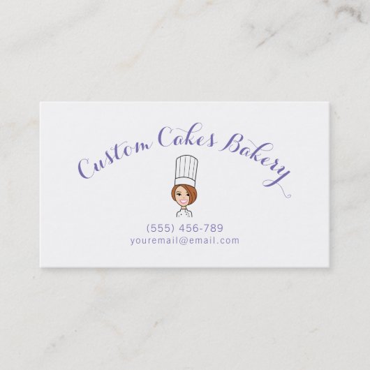 Carte De Visite Logo d'affaires de boulangerie et de gâteau (Devant)