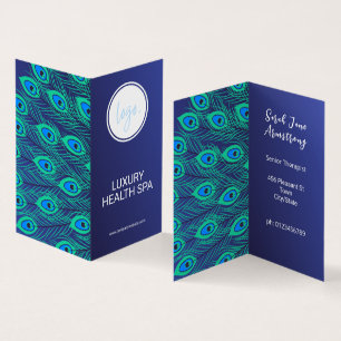 CARTE DE VISITE LOGO D'AFFAIRES ÉLÉGANT PEACOCK BLEU PLACÉ