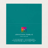 Carte De Visite Logo d'affaires Modèle moderne élégant ici replié (Intérieur déplié)