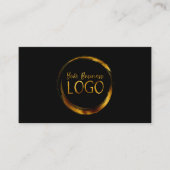 Carte De Visite Logo d'affaires rond sur Promo noir (Devant)
