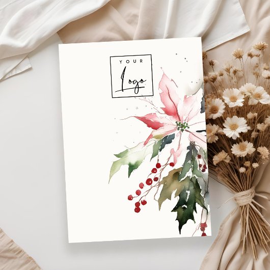 Carte De Visite Logo d'affichage de bijoux en blanc de Noël Poinse