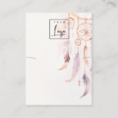 Carte De Visite Logo d'affichage du collier d'aquarelle Boho Dream (Devant)