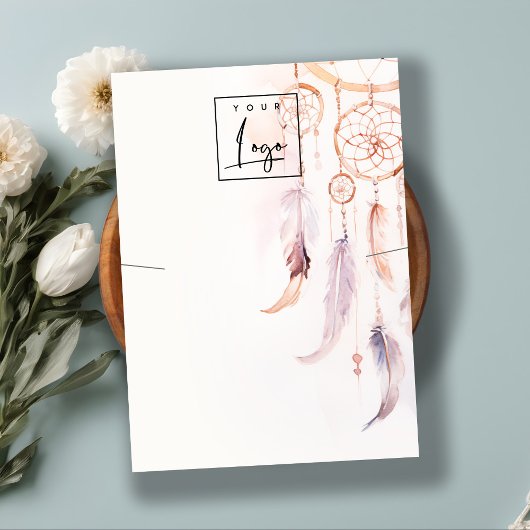 Carte De Visite Logo d'affichage du collier d'aquarelle Boho Dream