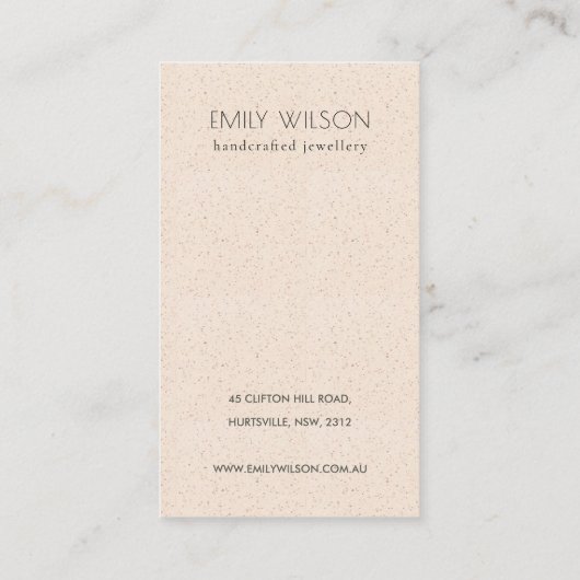 Carte De Visite Logo d'affichage en céramique blanche subtile (Dos)