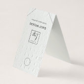 Carte De Visite Logo d'affichage en cuir blanc rustique (Dos)