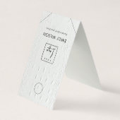 Carte De Visite Logo d'affichage en cuir blanc rustique (Devant)