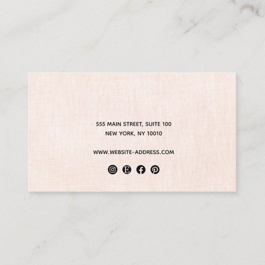 Carte De Visite Logo d'affichage personnalisé Quatre Trous Rose St (Dos)