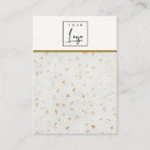 Carte De Visite Logo d'affichage pour bijoux Blank Terrazzo en or  (Devant)