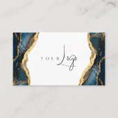Carte De Visite Logo d'Agate bleu de la marine moderne (Devant)