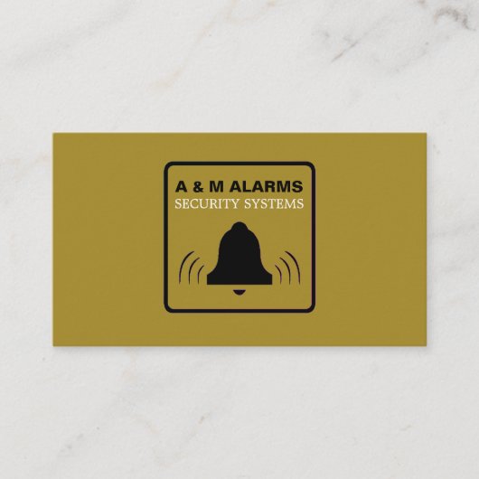 Carte De Visite Logo d'alarme Black & Gold, Service d'alarme de sé (Devant)