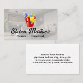 Carte De Visite Logo d'alimentation propre | Services à la maison  (Devant / Derrière)