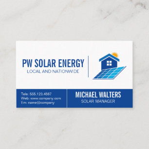 Carte De Visite Logo d'alimentation solaire