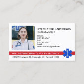 Carte De Visite Logo d'ambulance d'urgence EMT paramétré sur mesur (Devant)