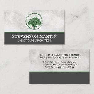 Carte De Visite Logo d'aménagement paysager de l'arbre vert