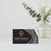 Carte De Visite Logo d'ampoule électrique | Abstraits fils (Debout devant)