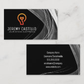 Carte De Visite Logo d'ampoule électrique | Abstraits fils (Devant / Derrière)
