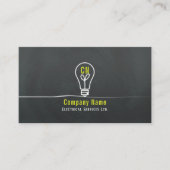 Carte De Visite logo d'ampoule jaune et blanc (Devant)