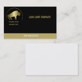 Carte De Visite Logo d'animaux préhistoriques Gold Buffalo (Devant / Derrière)