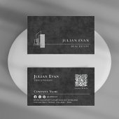 Carte De Visite Logo d'appartement moderne Realtor noir et blanc