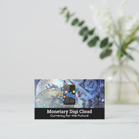 Carte De Visite Logo d'applications mobiles | Devises de chiffreme (Debout devant)