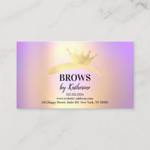 Carte De Visite Logo d'après-soins Eyebrow Micorblade Gold