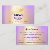 Carte De Visite Logo d'après-soins pour microlame Eyebrow (Devant / Derrière)