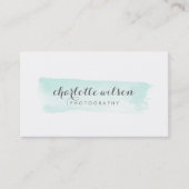 Carte De Visite Logo d'aquarelle claire Aqua et Grey (Devant)