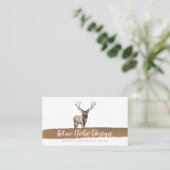 Carte De Visite Logo d'aquarelle Deer Horn Antler Boho (Debout devant)