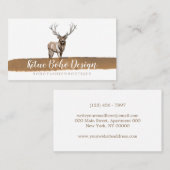 Carte De Visite Logo d'aquarelle Deer Horn Antler Boho (Devant / Derrière)