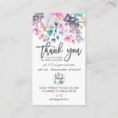 Carte De Visite Logo d'aquarelle fleurie séchée commander merci (Devant)