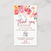 Carte De Visite Logo d'aquarelle florale boho d'automne commander (Devant)