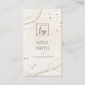 Carte De Visite Logo d'aquarelle or Parties scintillant Abstraite (Devant)