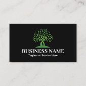 Carte De Visite Logo d'arbre moderne pour services de jardin vert (Devant)