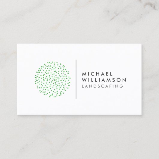 Carte De Visite Logo d'arbuste moderne du jardinier sur blanc (Devant)