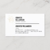 Carte De Visite Logo d'architecture géométrique Abstrait Blanc/Or (Dos)