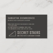 Carte De Visite Logo d'architecture minimal noir Escaliers Marches (Dos)
