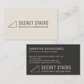 Carte De Visite Logo d'architecture minimal noir Escaliers Marches (Devant / Derrière)