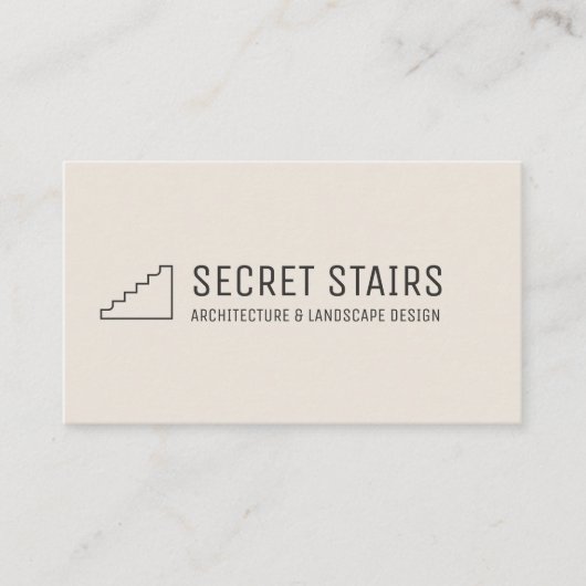 Carte De Visite Logo d'architecture minimal noir Escaliers Marches (Devant)
