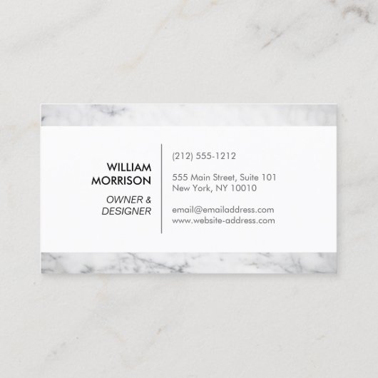 Carte De Visite Logo d'architecture moderne sur le Marbre blanc (Dos)