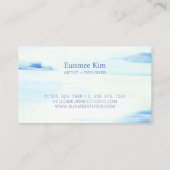 Carte De Visite Logo d'art Abstrait bleu et menthe (Dos)
