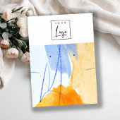 Carte De Visite Logo d'art Abstrait jaune bleu portant un collier