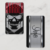 Carte De Visite Logo d'atelier de coiffure / crâne (Devant / Derrière)