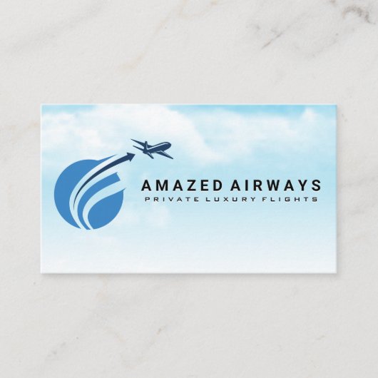 Carte De Visite Logo d'avion volant | Ciel (Devant)