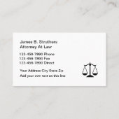Carte De Visite Logo d'avocat professionnel (Dos)
