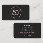 Carte De Visite Logo de bague de fiançailles rose et noir Chic     (Devant / Derrière)