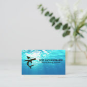 Carte De Visite Logo de baignade de requin | Eau océanique (Debout devant)