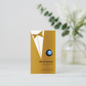 Carte De Visite Logo de barman de Boutonniere d'or de smoking d'or (Debout devant)