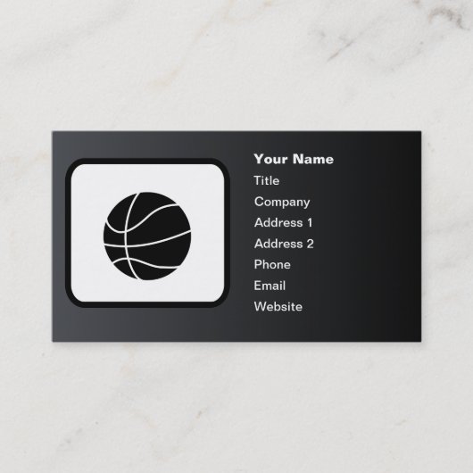 Carte De Visite Logo de basket-ball personnalisable Noir (Devant)