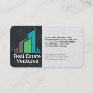 Carte De Visite Logo de bâtiments immobiliers stylisés Immobilie